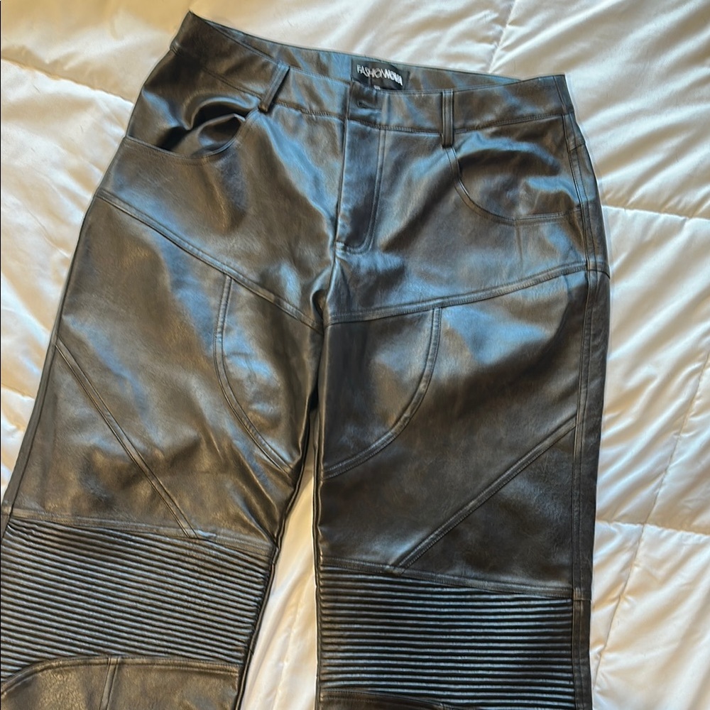 Black Faux Leather Pants